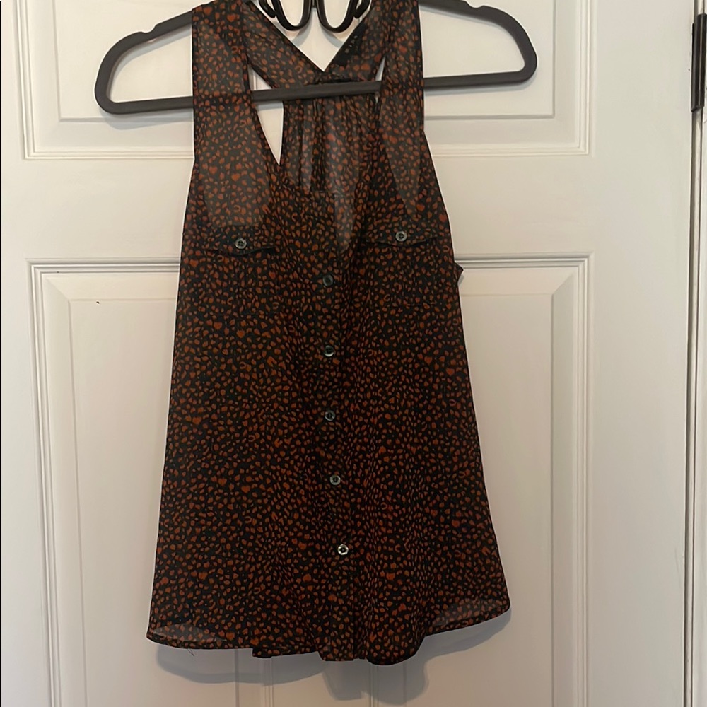 Leopard Print Button-Down Tank